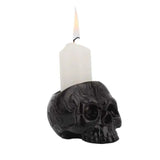 Gothic Flame Skull Candle Holder