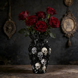 Obsidian Skull Rose Vase