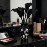 Obsidian Skull Rose Vase