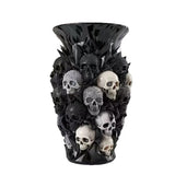 Obsidian Skull Rose Vase
