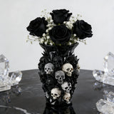 Obsidian Skull Rose Vase