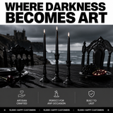Dark Elegance Taper Candlestick Set dramatic gothic atmosphere