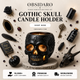 Gothic Flame Skull Candle Holder